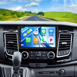 SIXWIN 4G+64G Android 13 Car Stereo for Ford Transit 350 Cargo Vans 2018-2024 9 Inch Touch Screen with CarPlay Android Auto Bluetooth Weather Forecast 59UI GPS Navigation WiFi Network Radio