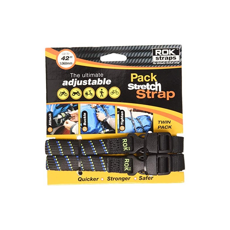 Oxford Rok Straps MD 16mm Adj Black + blue/green -