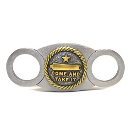 Custom Cigar Cutter by Cigar Cutters by Jim, Self-Sharpening Double Guillotine Blades in Gift Box by Cigar Cutters by Jim (Texas Come & Take It)
