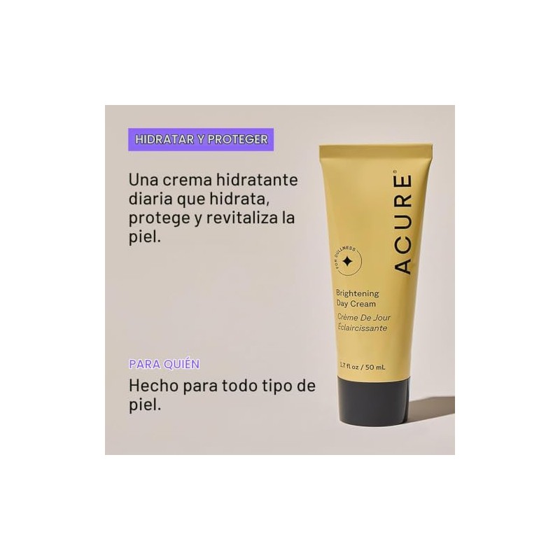 Acure | Crema Iluminadora diaria | Hidrata, refuerza la barrera