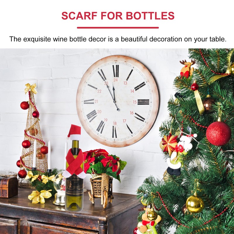 LIOOBO 6 Sets Christmas Hat Scarf Creative Beautiful Bottles Cap