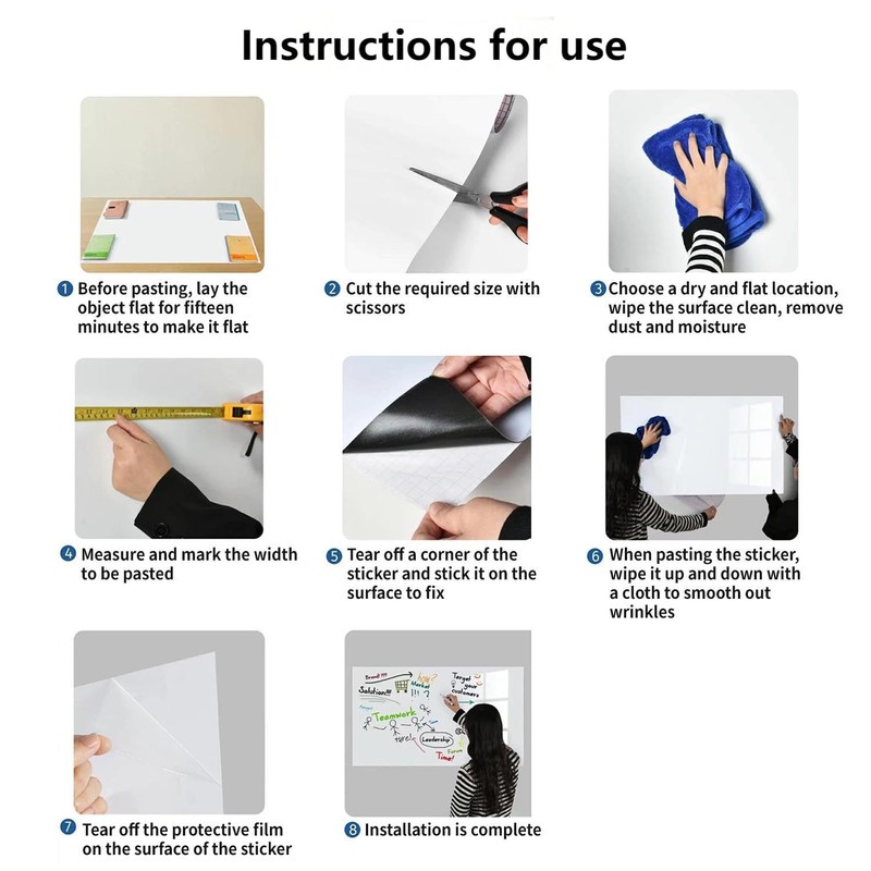 Babenoun Magnetic Dry Erase Board Contact Paper 24"x39" for Wall