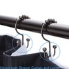 TopAAA Metal Double Glide Roller Shower Curtain Hooks Rings,100% Stainless