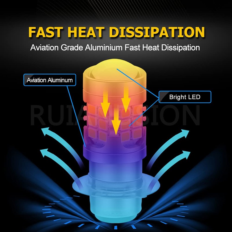 Ruiandsion H6M Light Bulb DC 6V P15D-25-1 Super Bright 2835