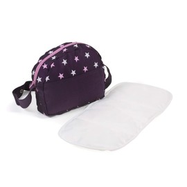 Bayer Chic 2000 - Changing Bag for Dolls, Doll Changing Bag, Doll Accessories, Doll Bag, Stars Purple
