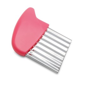 Luomorgo Stainless Steel Potato Crinkle Cutter Knife Carrot Wavy Knife French Fry Slicer Vegetable Wavy Chopper Knives, Pink