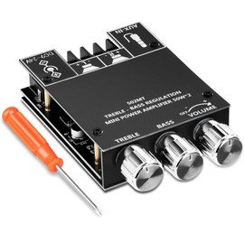 XRLUC Bluetooth Amplifier Board, 2.0 Channel 50W+50W Power Amp Board with Treble and Bass Control, DC 9-24V, Bluetooth and AUX Inputs, Audio Amp Board for Home DIY Wireless Speakers