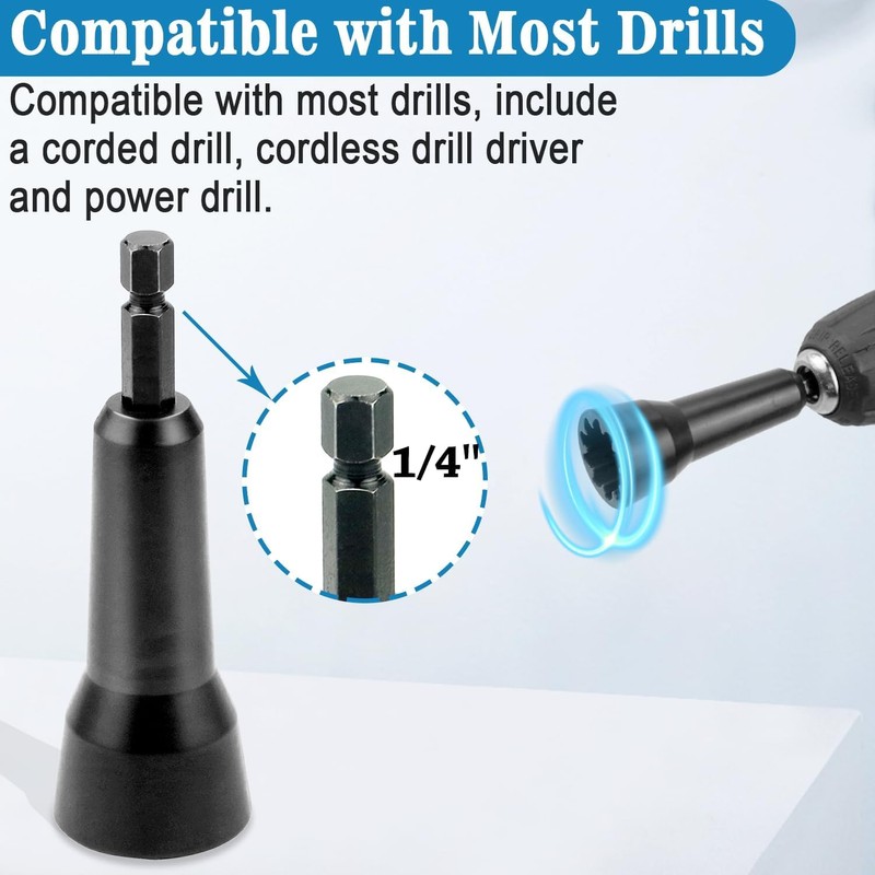 2 PCS Wire Nut Twister Tool with 1/4" Chuck Wire