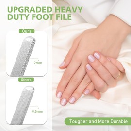 3 pieces professional stainless steel long nail file for thick nails, toenail file for men and women, 5.2 inch double-sided submission surface, durable and efficient nail care tool