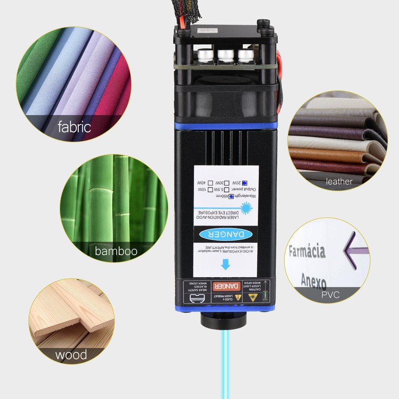 450nm 20W Laser Module Adjustable Focal Length Laser Engraving Head