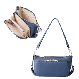 Imai Bag QUAY 44460N Wallet, Shoulder Purse, Pochette, Wallet Bag, Genuine Leather, Ladies’ Large Capacity Pochette, Wallet Bag, Cowhide Leather, For Commuting to Work, Cross-body, Leather Pouch, For Mother's Day, nvy