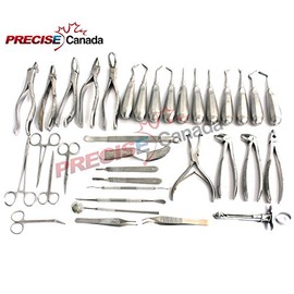 PRECISE CANADA: Set of 35 Pieces Dental Extraction EXTRACTING Elevators Forceps Stainless Steel