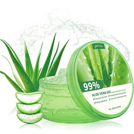 yethious Soothing Moisture Aloe Vera Gel 99% Pure Organic Aloe Vera Juice 10.50oz for Face Hair Skin Set