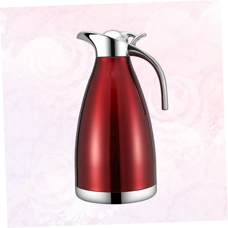 COLLBATH Stainless Steel Insulated Kettle 2l Flask Red Vacuum Insulated