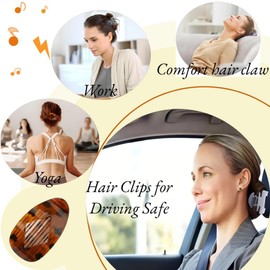 3 Pack Large Matte No-Slip Claw Barrettes, French Leopard Print Flat Hair Claw for Women - for Thick orThin Hair, Lay Down Women's Hair Accessories (3-Lozenge Hair claw)