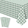 Buxiuer 3 Pcs Sage Green Gingham Tablecloth Green Checkered Plaid