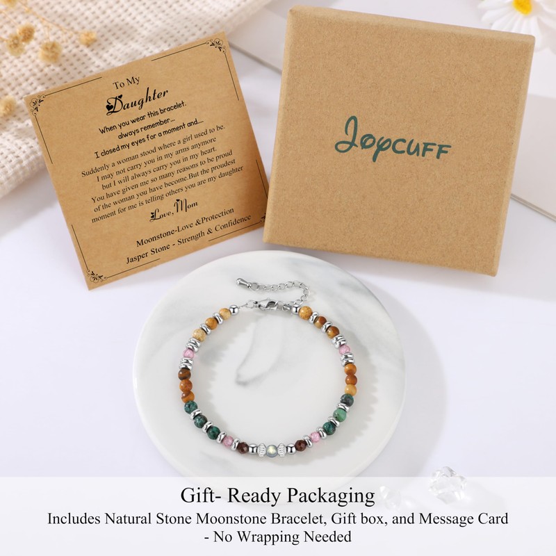 Daughter Gifts from Mom, Moonstone Daughter Bracelets Daughter Gifts