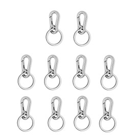 Metal Keychain,10 Pieces Key Ring Carabiner Metal Keychain Removable Carabiner Hook Key Chain Holder Stainless Key Chain Rings Carabiner For Men Women for Camping Hiking Pet Buckle Waist Hanging