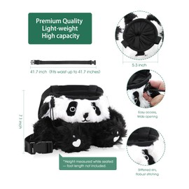 Anzome Panda Chalk Bag for Rock Climbing with Carabiner Drawstring, Cute Chalk Bag for Rock Climbing Weightlifting Gym, Great Gift for Adults & Kids Climbers