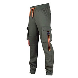SCREENSHOT SPORTS-P11962 Mens Premium Hip Hop Buckle Pockets Fleece Pants - Slim Athletic Jogger Fitness Workout Utility Sweatpants-Olive-Small