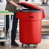 Glownary 55 Gallon Commercial Trash Can with Lid and Dolly,