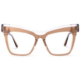 Zeelool Vintage Cat Eye Glasses Frame for Women with Non-prescription Clear Lens Dadoh ZJGA635987-03 Champagne