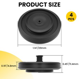 HONSNKS 4 Pcs 83143 Toilet Fill Valve Seal Replacement, Universal Rubber Diaphragm for Fluid-master 200, 242, 400 and 747 Models, Easy DIY Fix (Black)