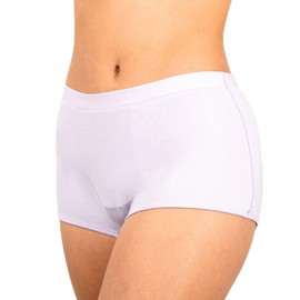 saalt Comfort Modal Boyshort Period Underwear - Heavy Absorbency - Comfortable, Thin, and Keeps You Dry from All Leaks (Small, Soft Lavender)