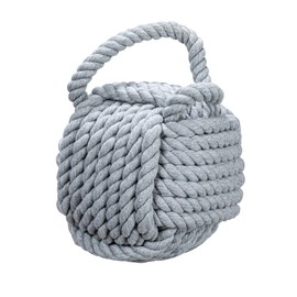 Nautical Rope Knot Decorative Cotton Door Stop, Grey