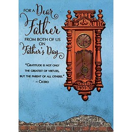 Designer Greetings Red Wall Clock: Dear Father Father's Day Card from Both of Us