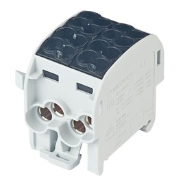 grenda-hammer® VDE main cable branch terminals HLAK in 1 to 5-pin narrow design with only 17.8 mm module width per pole (1-pin double, black)