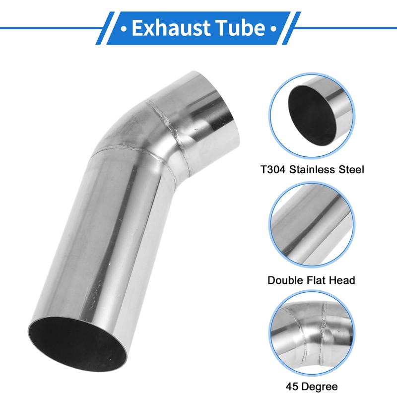 X AUTOHAUX 80mm/3.15" OD Extended Exhaust Bend Elbow Pipe Exhaust