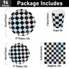 Party Tableware 96 Checkerboard Party Tableware Set Checked Piece Black