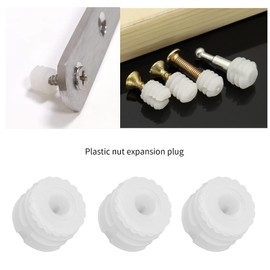 VGOL Pack of 100 Expansion Dowels Hinge M4 x 8 mm Expansion Dowels Plastic 3 mm Hinge Dowel Inserts Accessories for Cabinet 8.8 x 8 mm