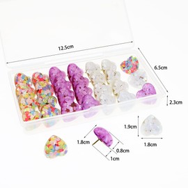 BITEYI Heart Sequin Push pins,30 Pcs Cute Heart Amber Thumbtacks Decorative Pushpin for Photos Wall Maps Bulletin Board Cork Boards (Mixed Color)
