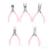 5pcs Mini Pink 4in Versatile Use Metal Pliers Set Kit