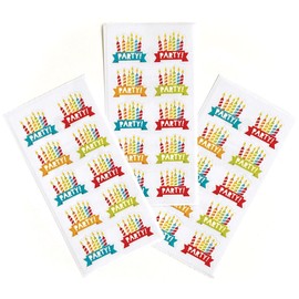 Paper House Productions Party Candles Pack of 3 Foil Accent Sticker Half-Sheets for Crafts, Scrapbooking & Collecting