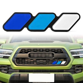 Grille Decor Badge, 3-Color Upgrade Emblem Decoration Accessories Universal Compatible with Toyota 4Runner Tacoma Tundra and Other Mesh or Slotted Grille (Blue)