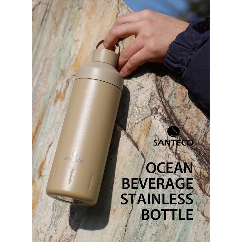 CBJAPAN SANTECO Water Bottle, Khaki, 19.2 fl oz (590 ml),