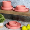 Gibson Home Canyon Crest Stackable Matte Melamine Set - Rose