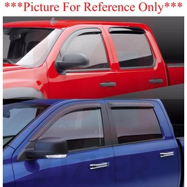 Sizver Smoked Window Visors/Wind Rain Deflector Rain Guard For 2007-2013 Chevy Silveardo 1500 Crew Cab Only *Not Fit 99-07 Classic model*