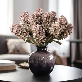 Ttranewsoo - Ramo de hortensias de imitación con flores artificiales de hortensia, flores sintéticas, centro de mesa para el hogar, boda, ramo de novia, oficina, fiesta, decoración floral