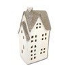 DARO DEKO Ceramic LED House - White Gold Glitter -