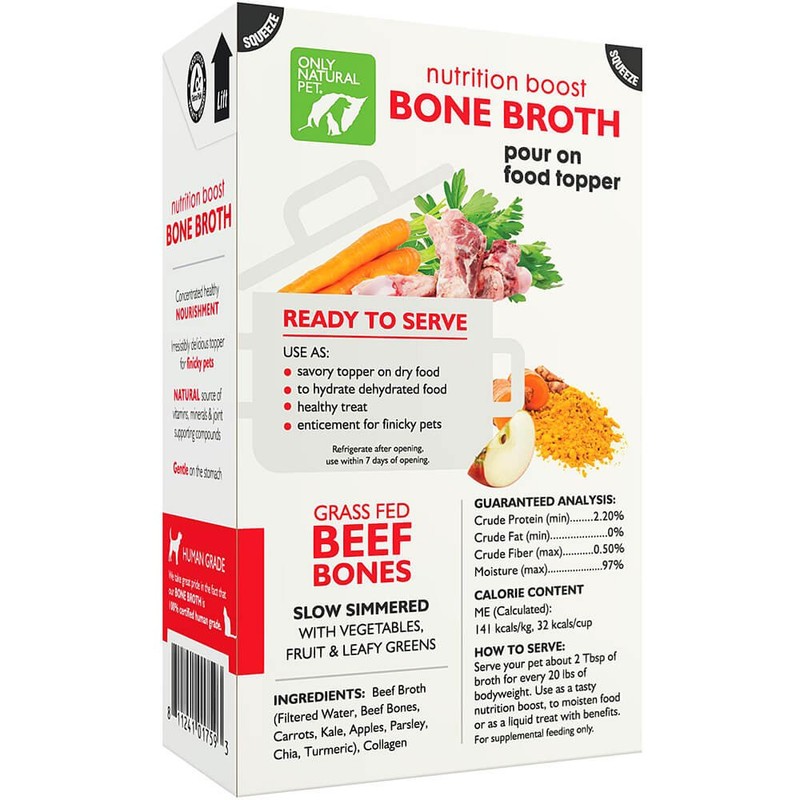 Only Natural Pet Grass Fed Beef Bone Broth 17 oz