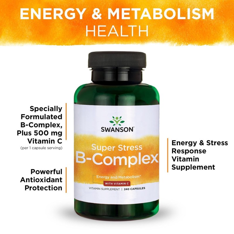 Swanson Super Stress B-Complex - Vitamin Supplement - Formula for