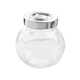 DECHOUS 2Pcs Airtight Glass Canister Small: Glass Storage Jars with Lids - Round Transparent Sealed Containers for Kitchen, Dried Fruit, Spices, Tea, Cereals, Beans, Candy