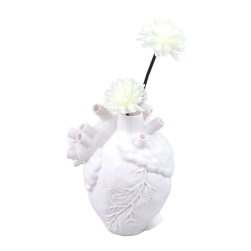Creative Anatomical Heart Vases Resin Sculpture Heart Shaped Art Flower