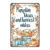 Pumpkin Kisses and Harvest Wishes Metal Tin Sign Fall Decorations