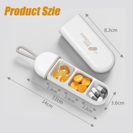 Pocket Pill Box, Pill Organizer for Travel, Moisture-Proof Small Pill Box Organizer with 3 Compartments for Travel and Your Daily Supplement Needs