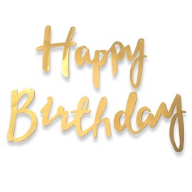 TOYVENTURES Birthday Decorations, Happy Birthday Banner Garland for Birthday Party Bunting Decorations (Gold)